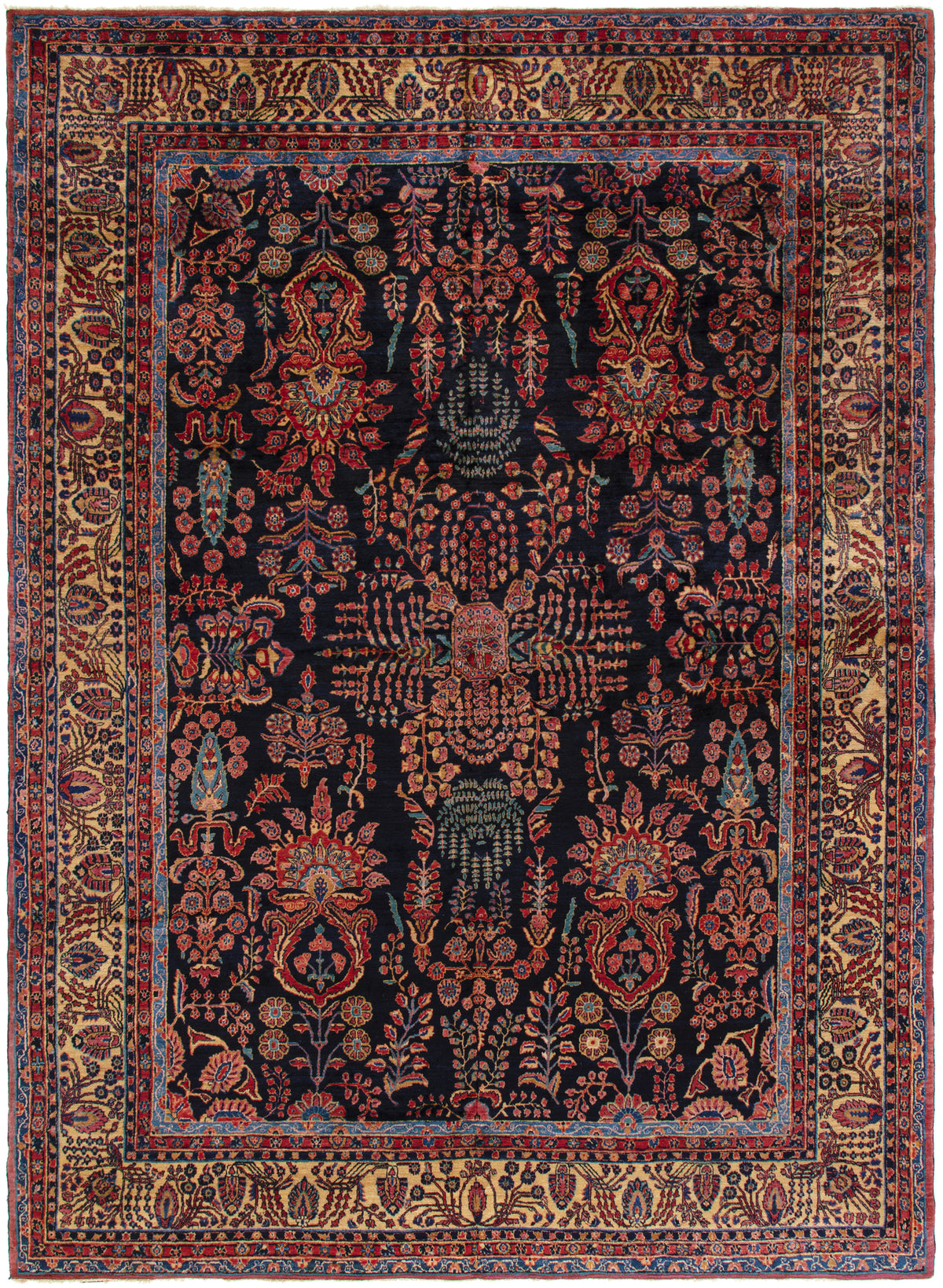 Sarouk 9' x 12' Antique Persian Rug Circa 1920