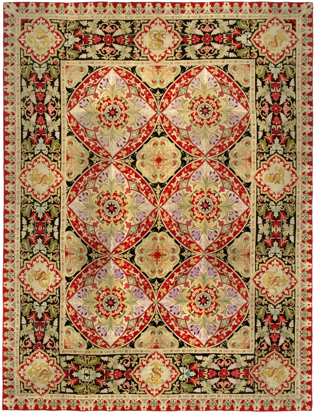 English Needlepoint Rug 11'10" x 15'6" Circa 1880
