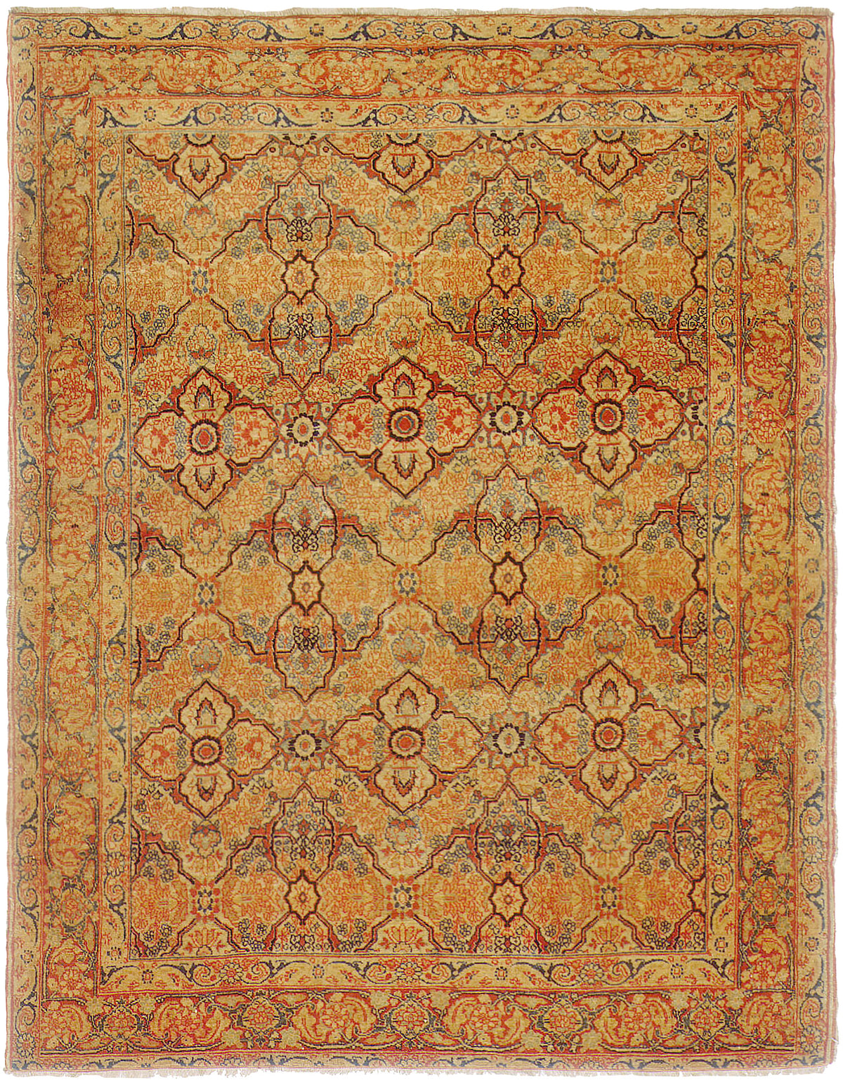 Tabriz 8'9" x 9'10" Rug Made in Persia, Circa 1880