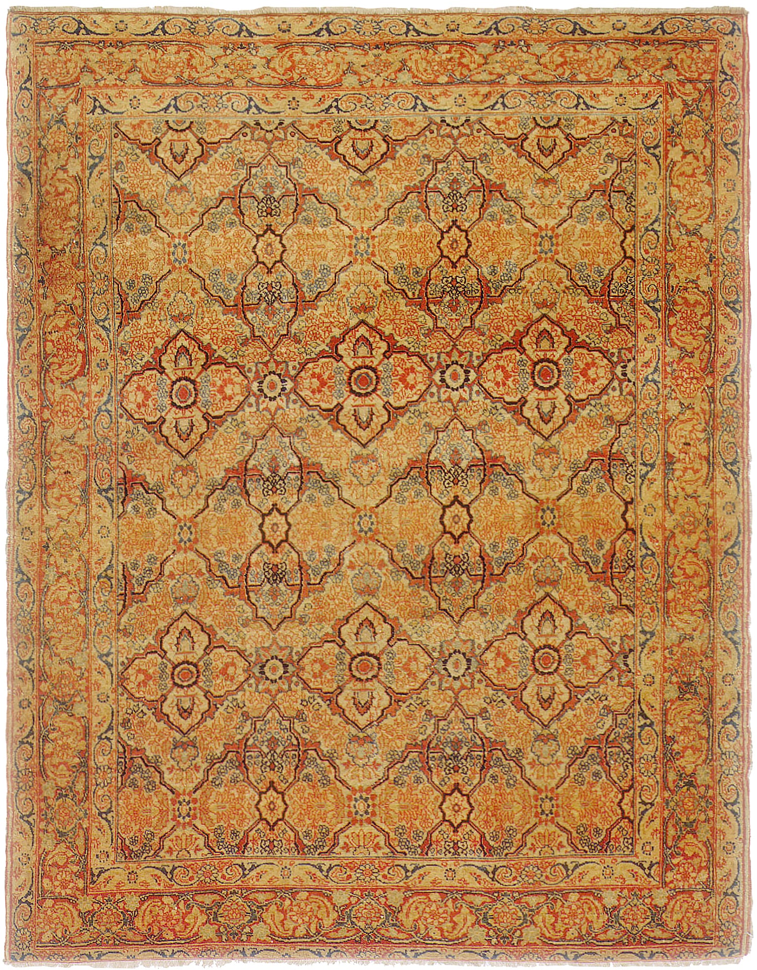 Tabriz 8'9" x 9'10" Rug Made in Persia, Circa 1880
