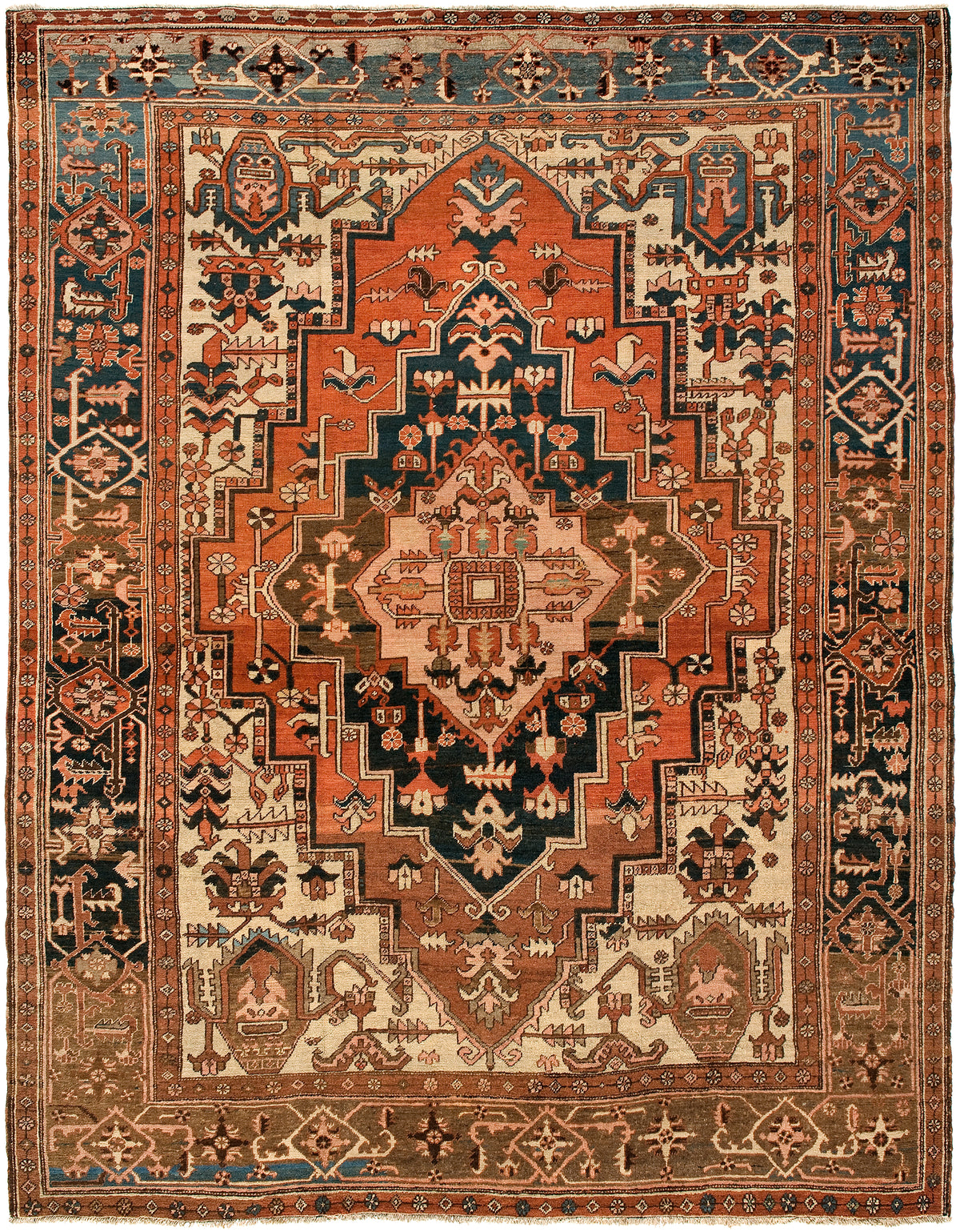 Heriz Antique Persian Rug Circa 1890