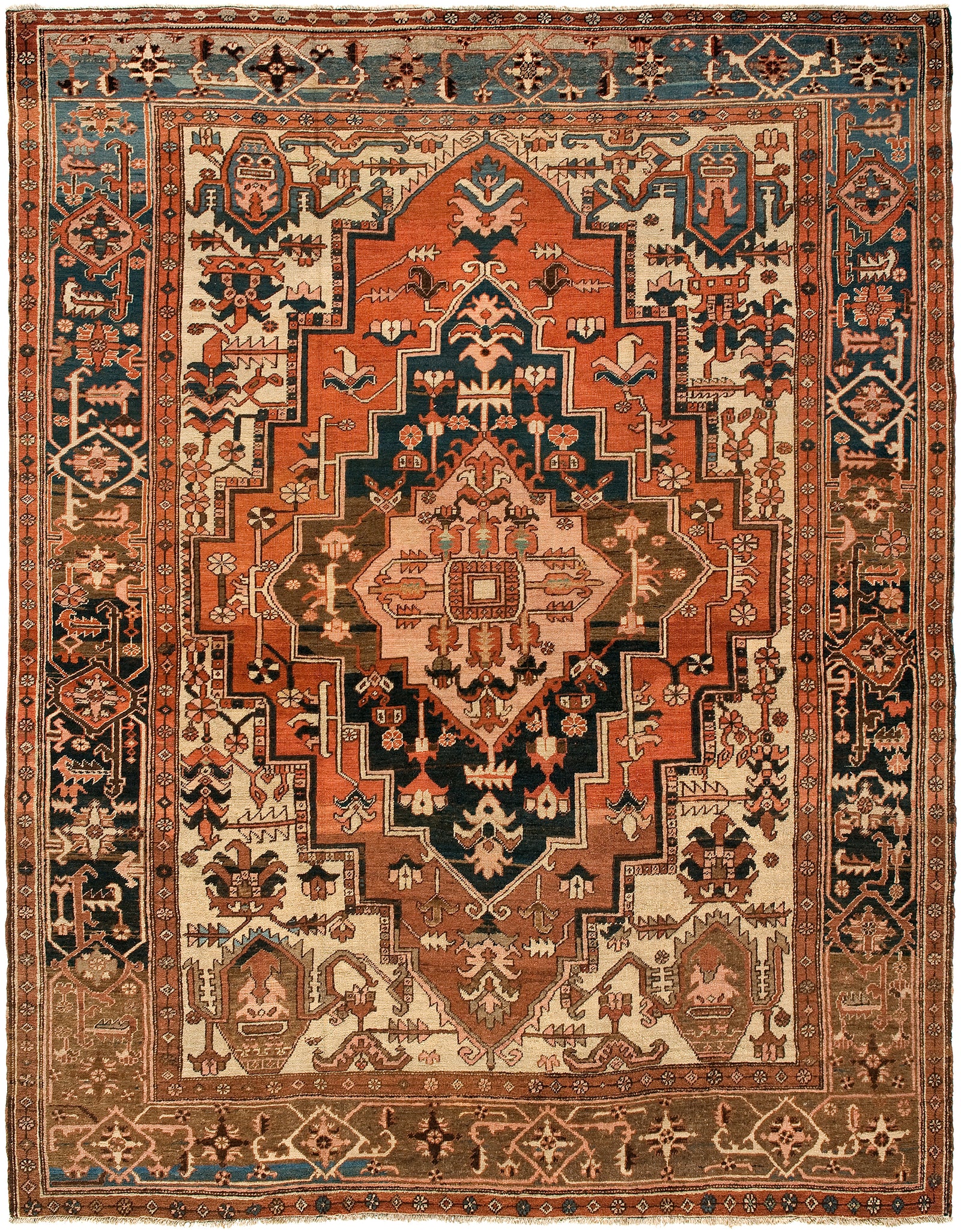 Heriz Antique Persian Rug Circa 1890