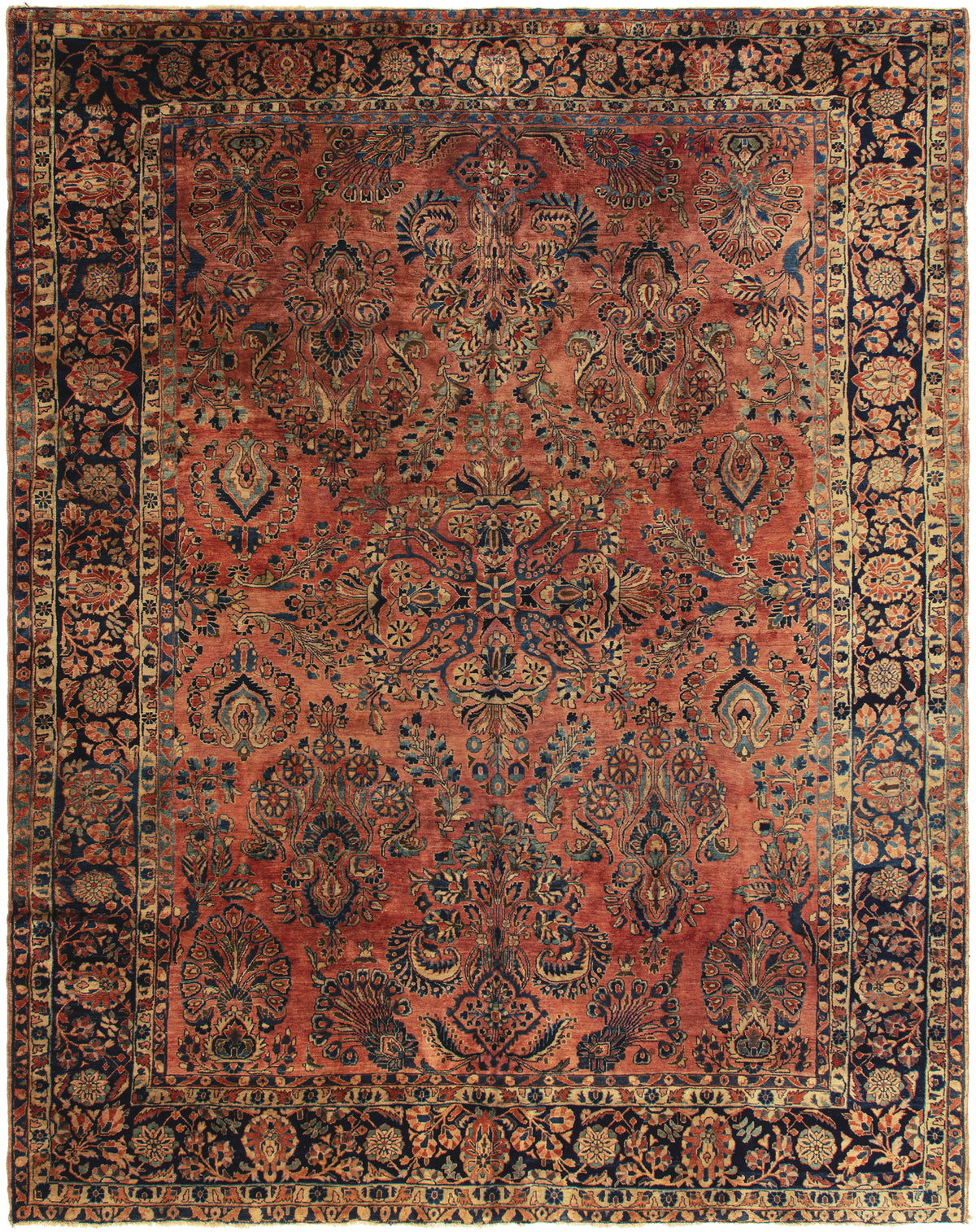 Sarouk 9'6" x 12' Antique Persian Rug Circa 1920