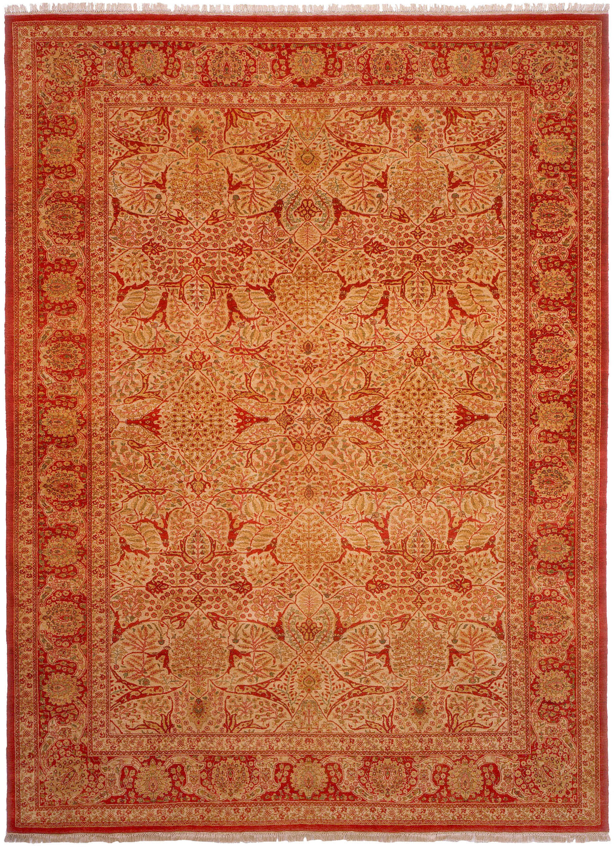 Tabriz 9'2" x 12'5" Wool Rug Hand-knotted in India