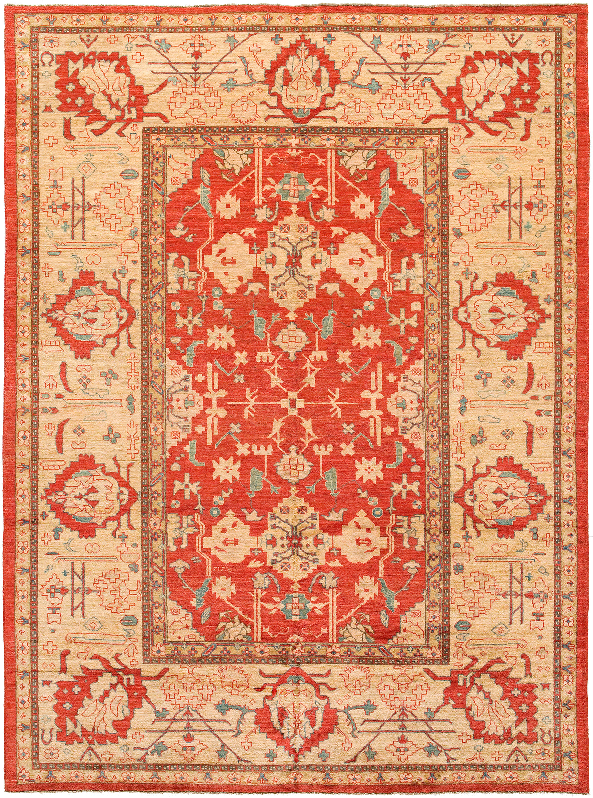 Sultanabad 9'2" x 12' Wool Pakistani Rug