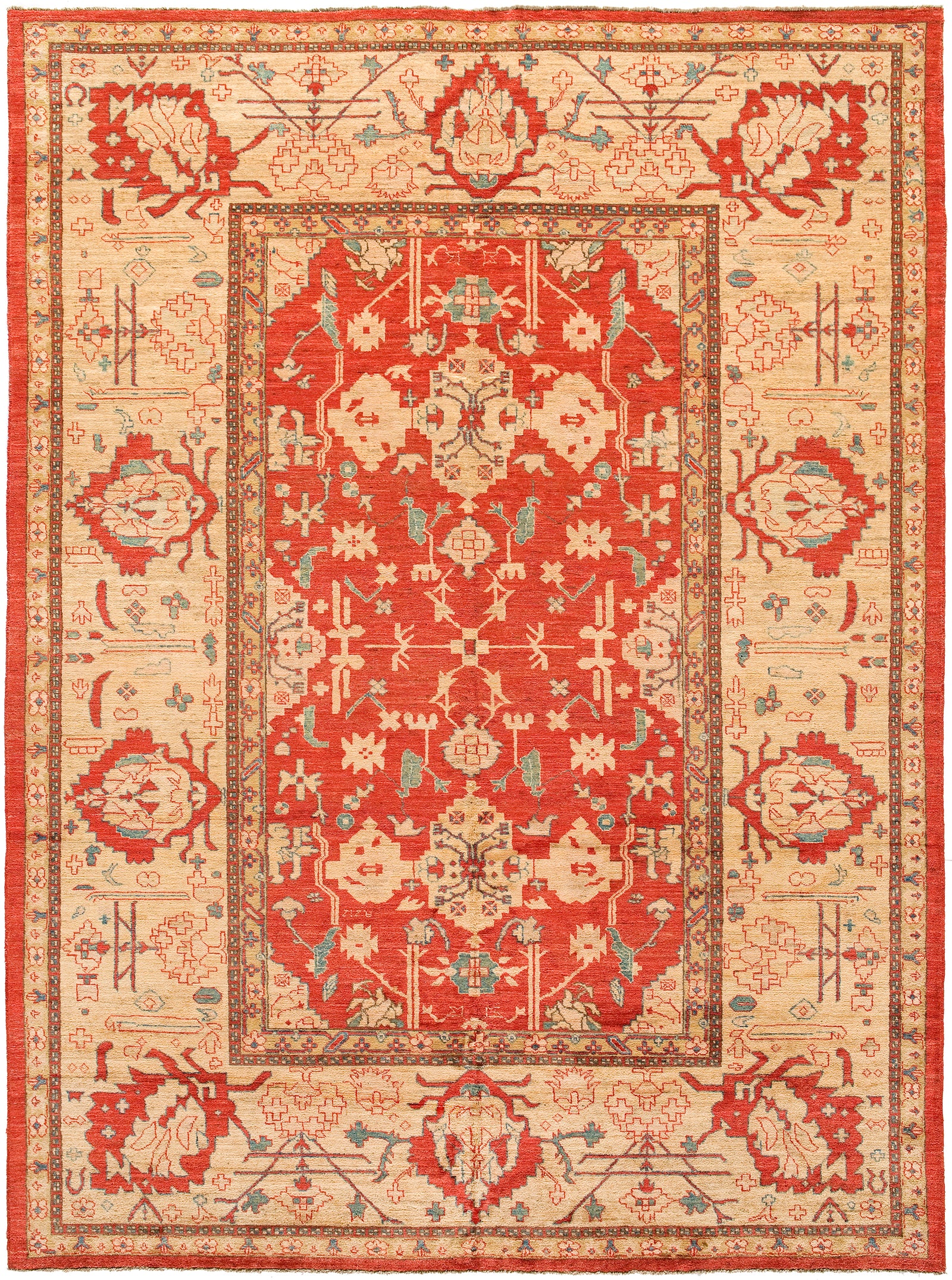 Sultanabad 9'2" x 12' Wool Pakistani Rug