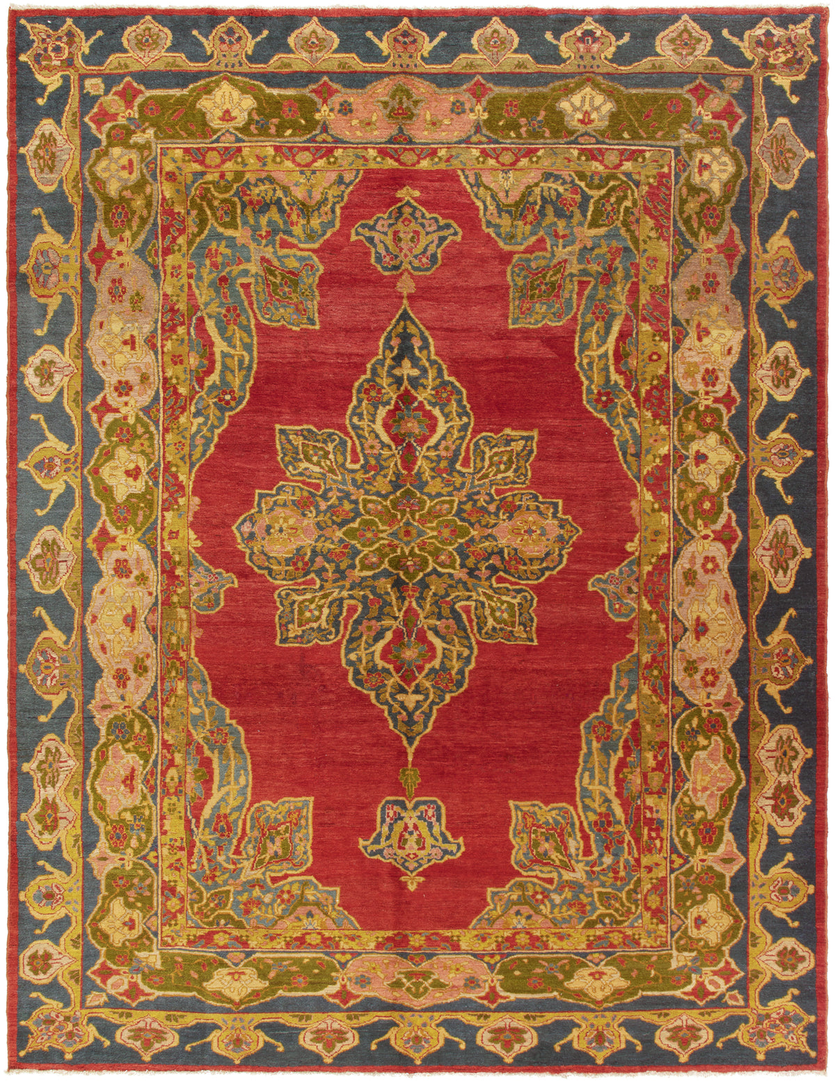 Sultanabad Wool Persian Antique Rug Circa 1900