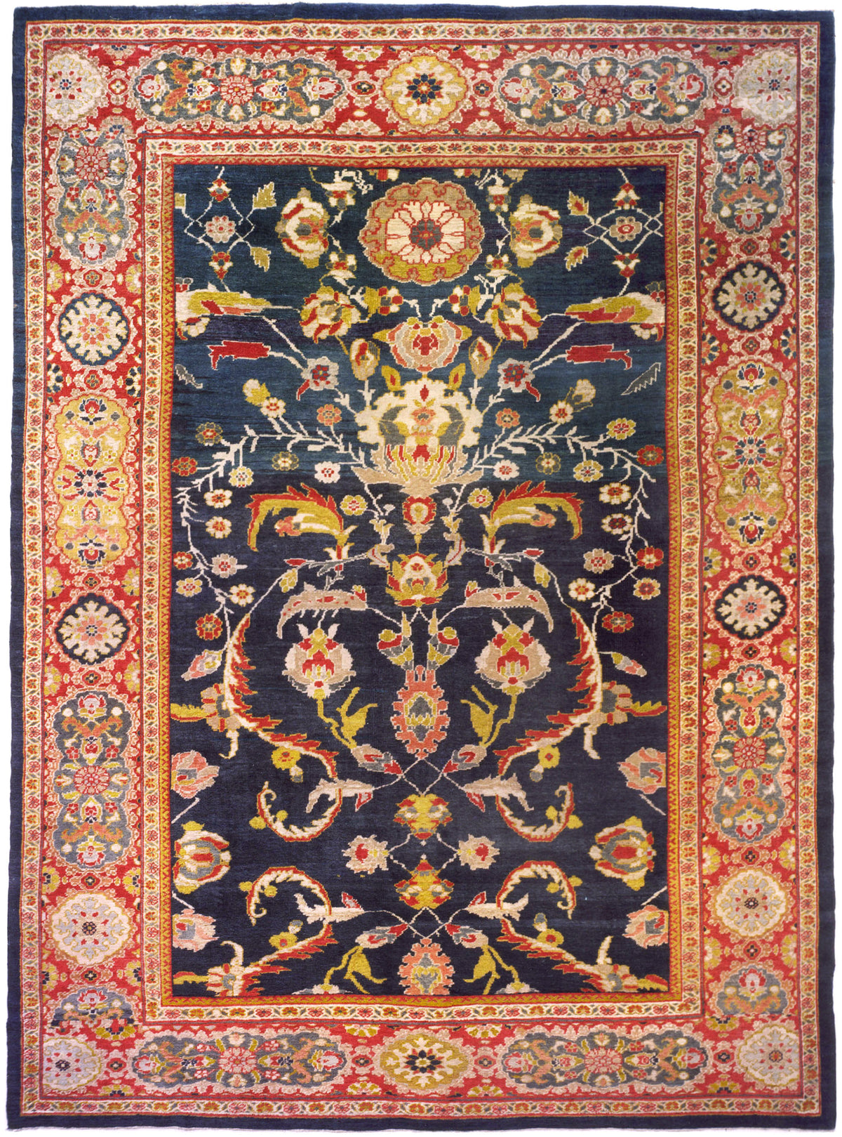 Ziegler Sultanabad 10'6" x 14'  Persian Antique Rug Circa 1880