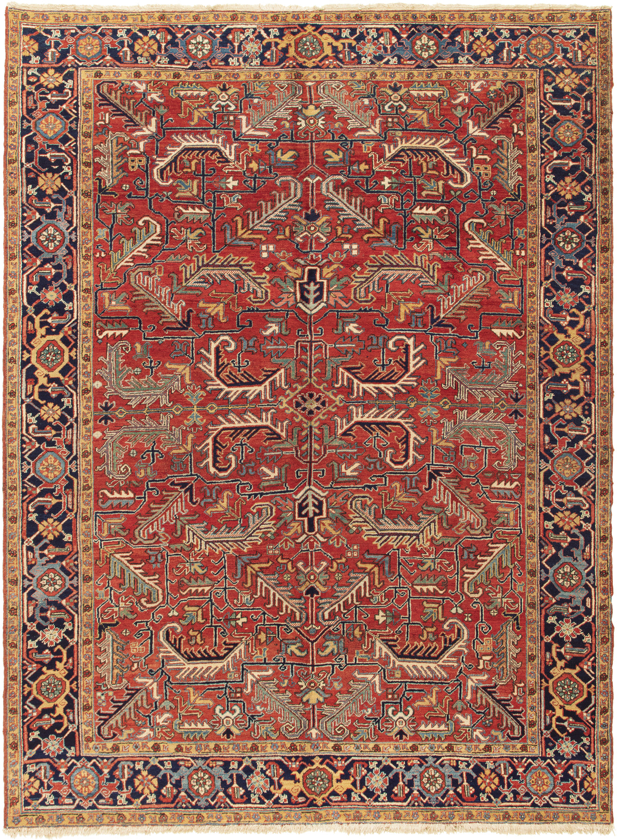 Heriz 8'2" x 10'10" Antique Wool Persian Rug Circa 1920
