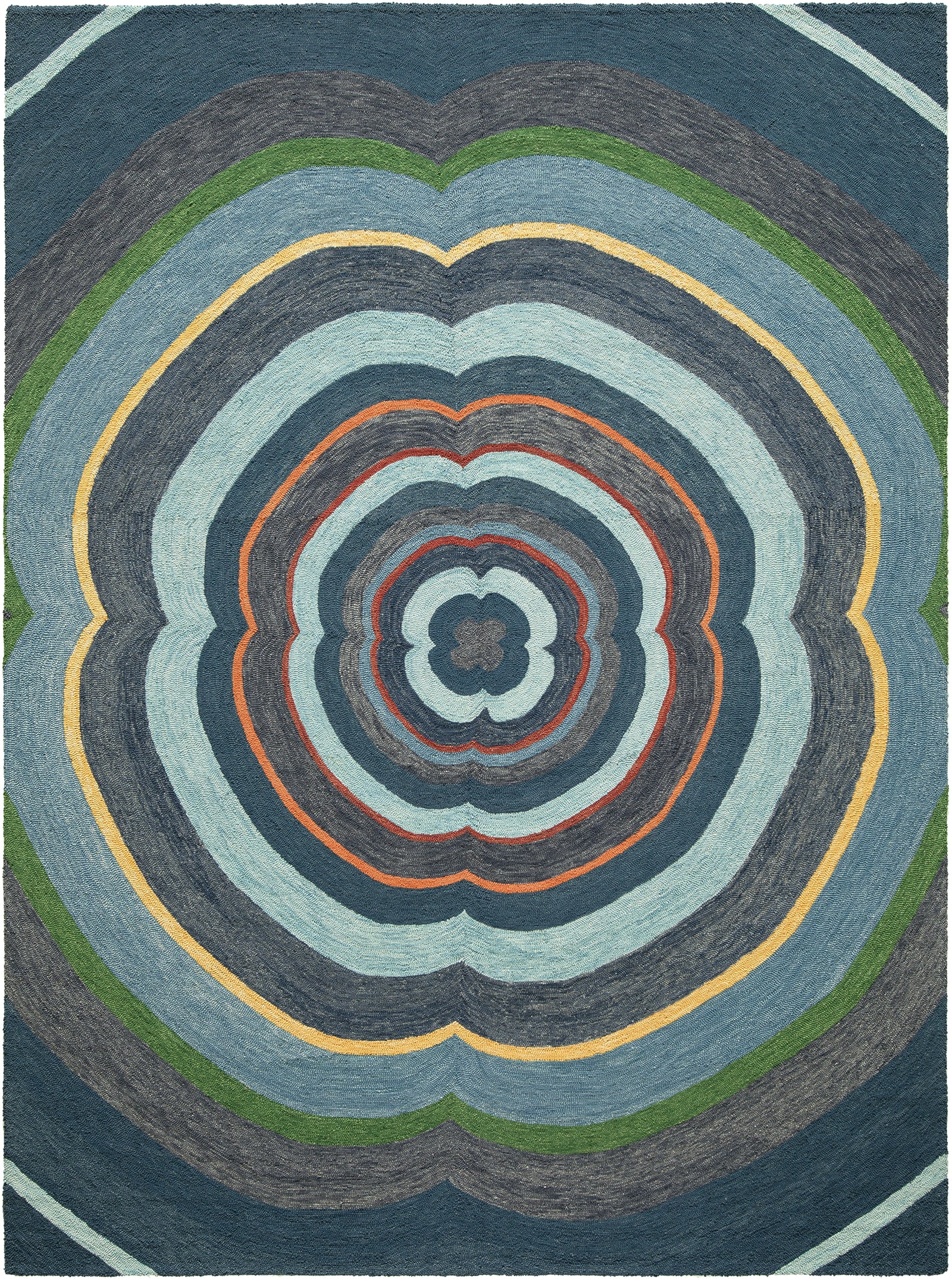 Blossom Wave 9' x 12' Wool and Silk Rug Hand-Knotted in Nepal