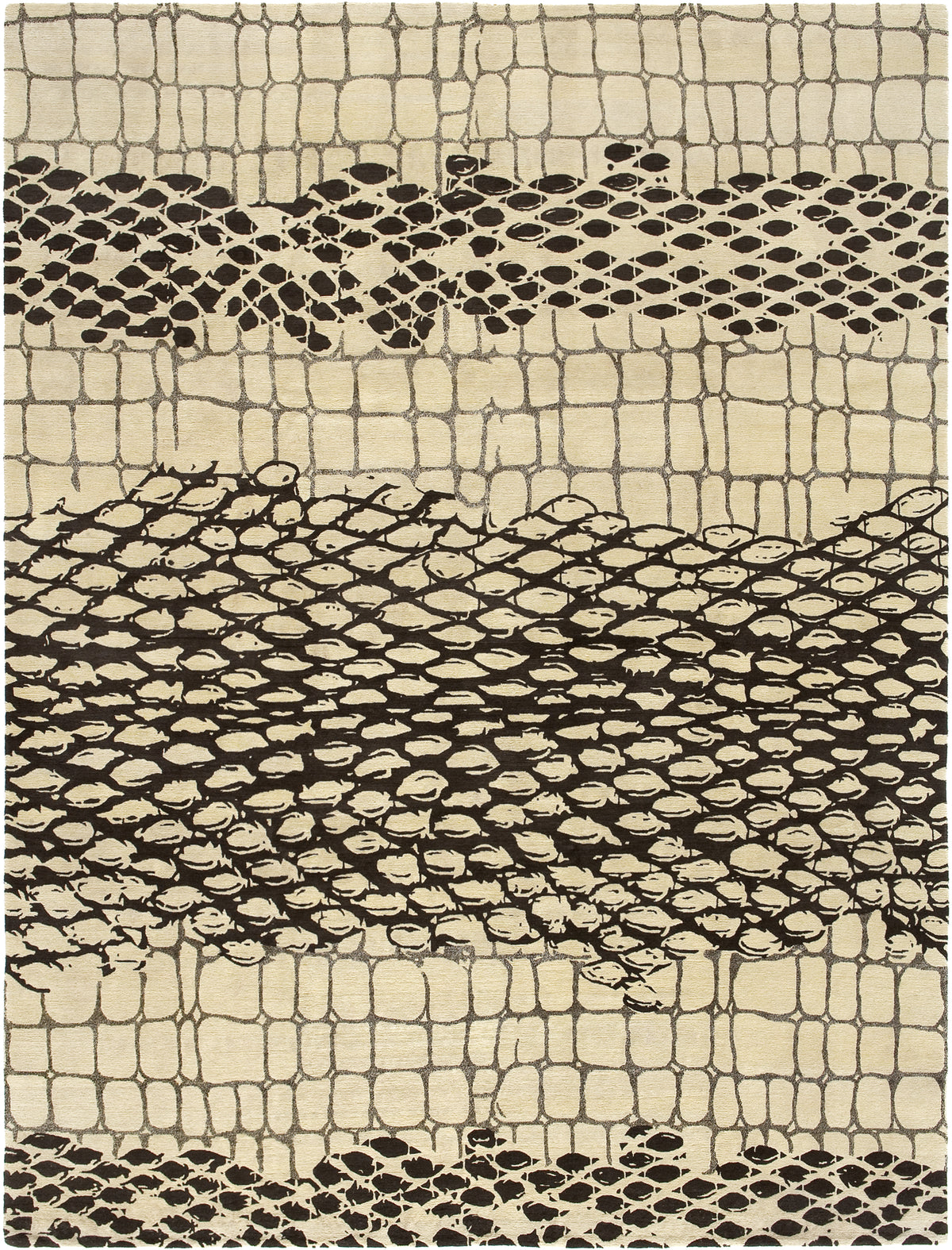 Everglades Wool and Silk Rug Hand-knotted in Nepal