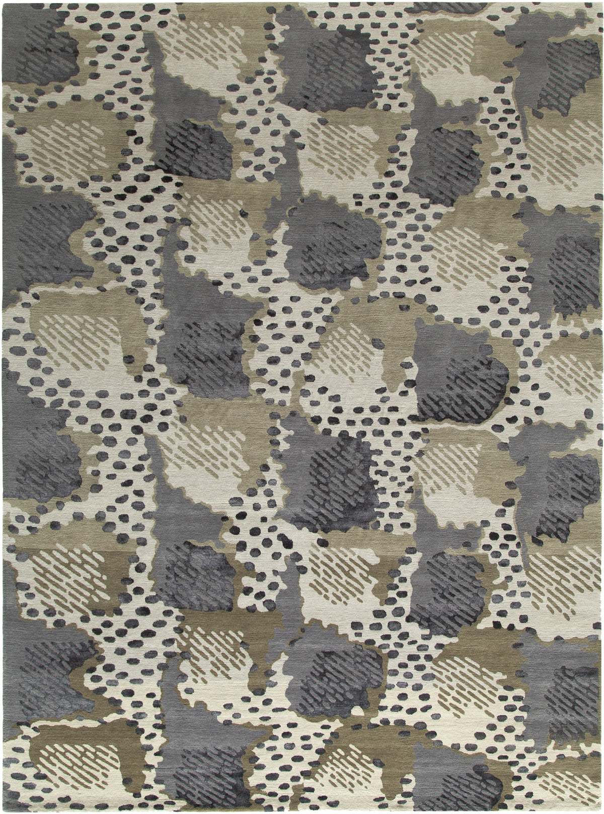 Fuse 9' x 12' Wool and Silk Rug Hand-knotted in Nepal