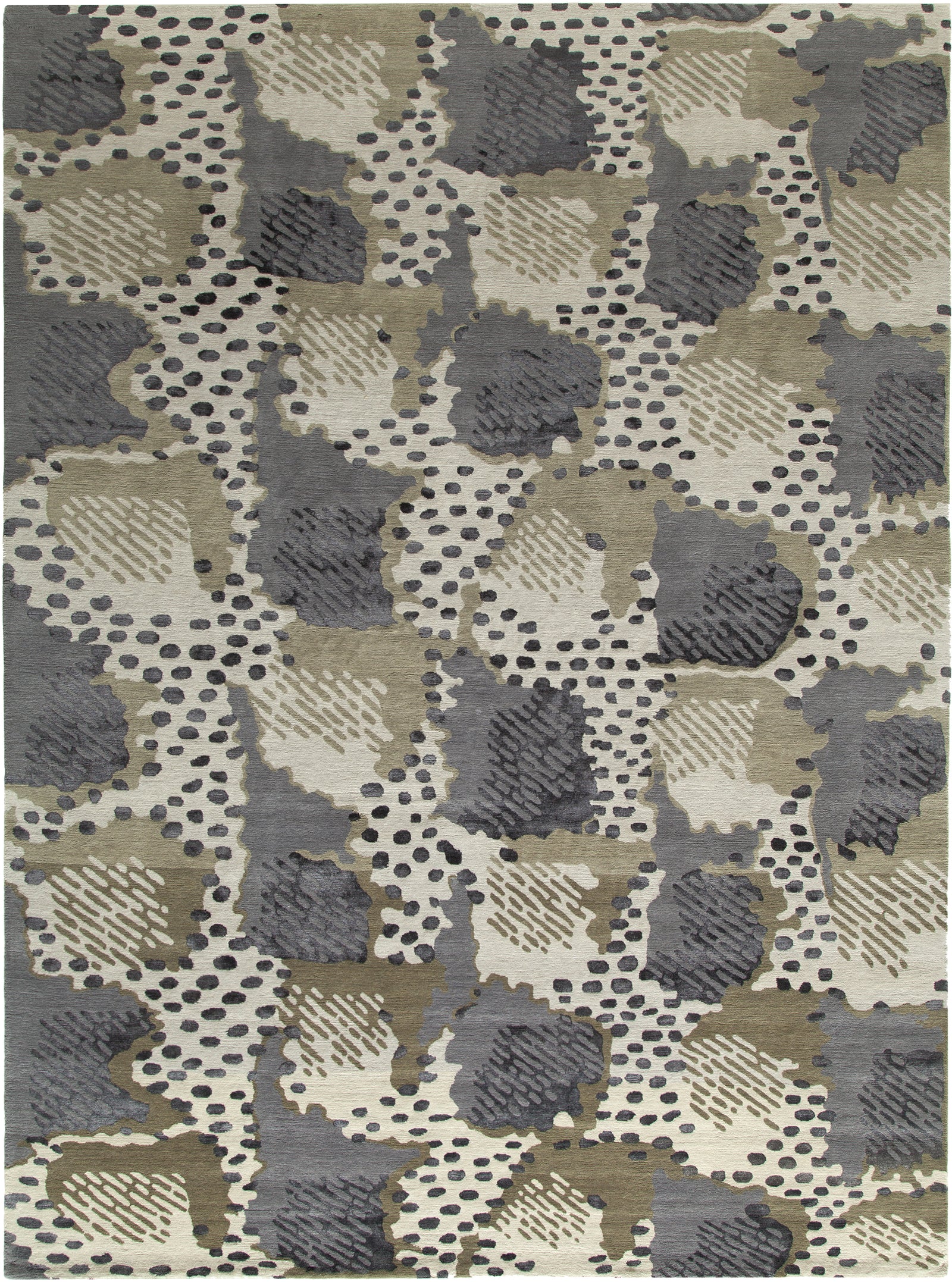 Fuse 9' x 12' Wool and Silk Rug Hand-knotted in Nepal