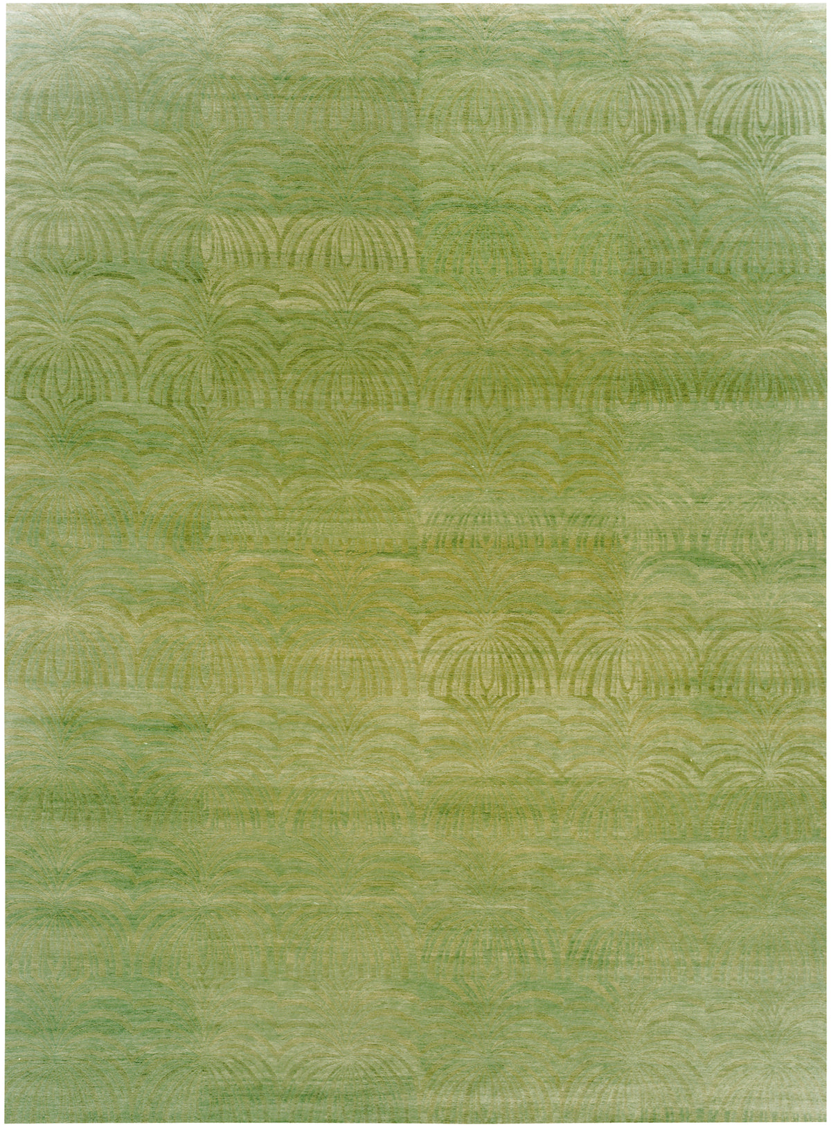 Las Palmas Green Palm Wool Rug Hand-knotted in Nepal