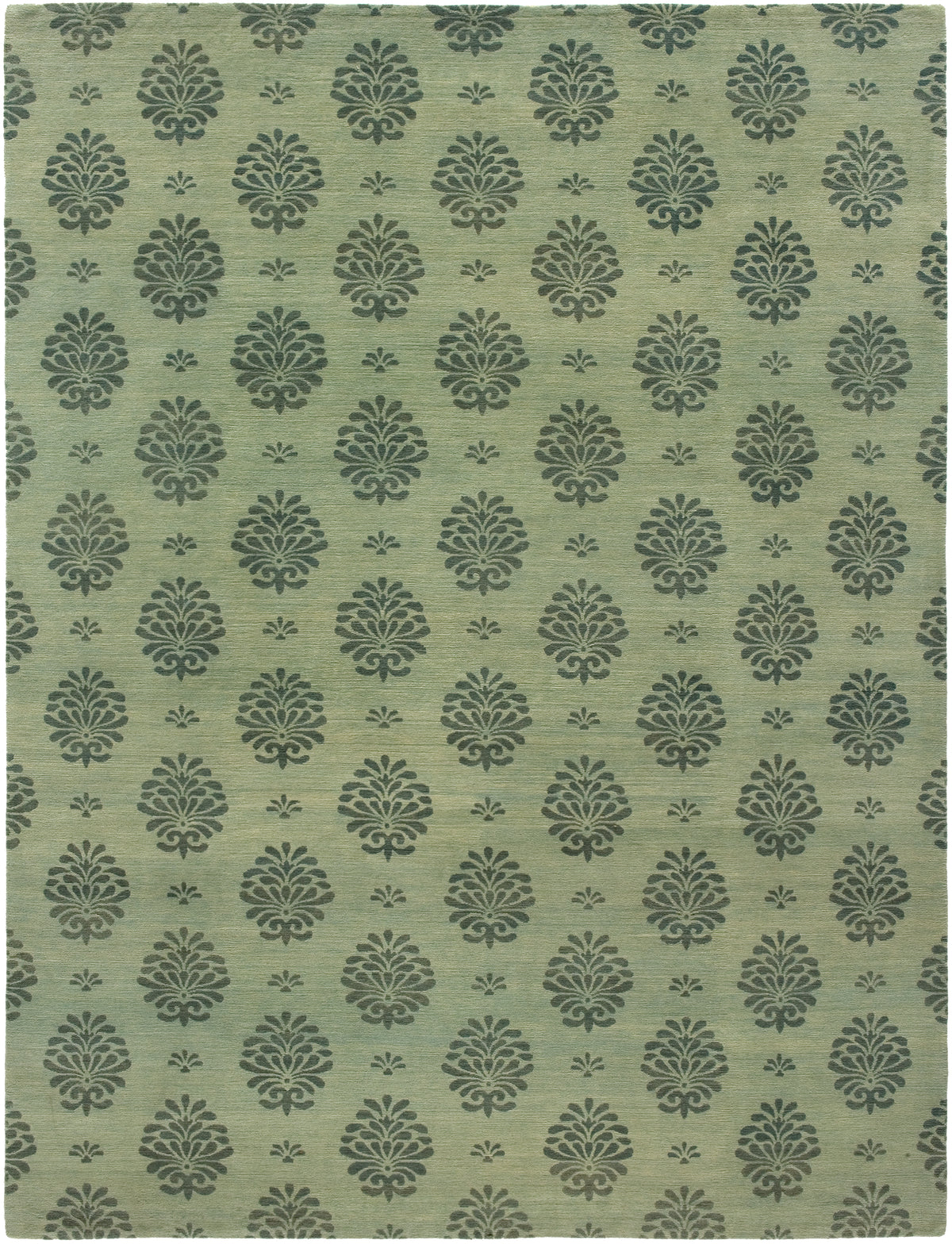 Madison Green Wool Rug Hand-knotted in Nepal