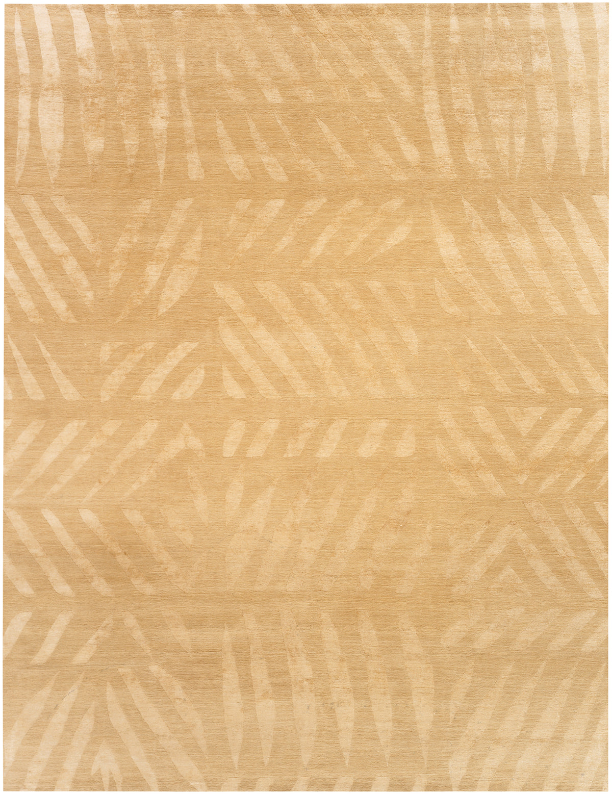 Palms Wool and Silk Rug Hand-knotted in Nepal