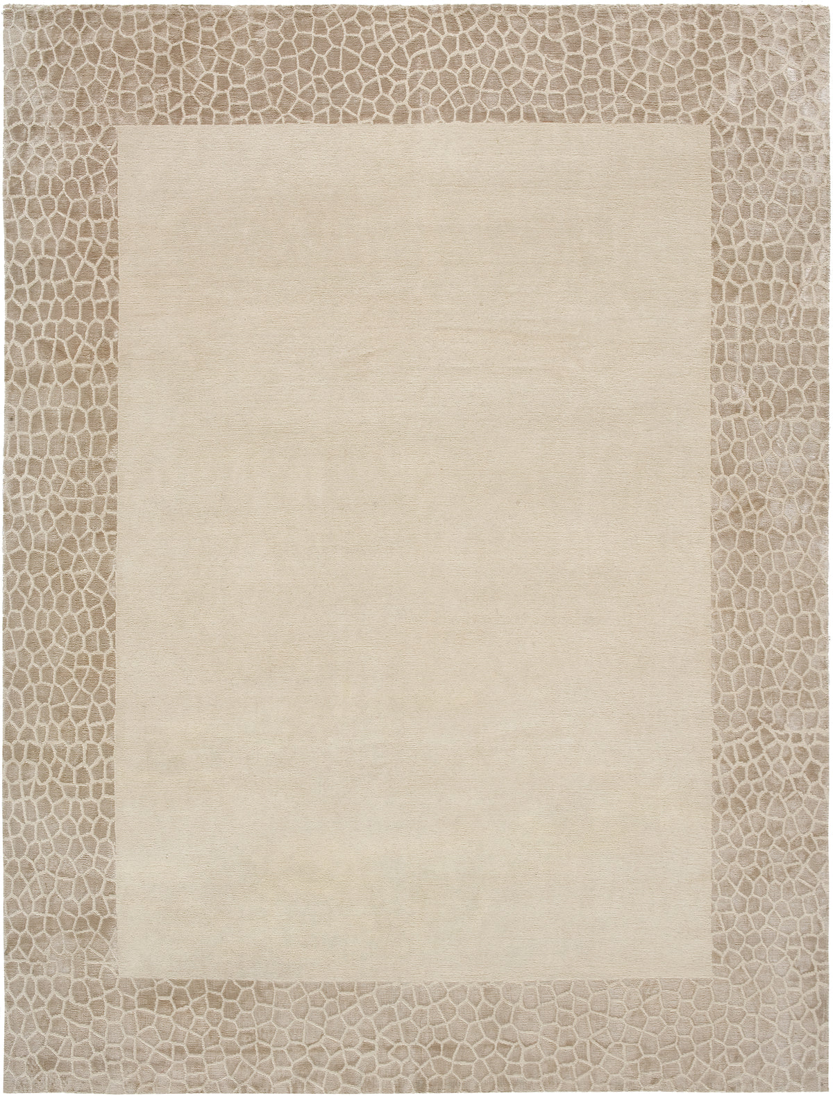 Pebbles II Wool and Silk Rug Hand-knotted in Nepal