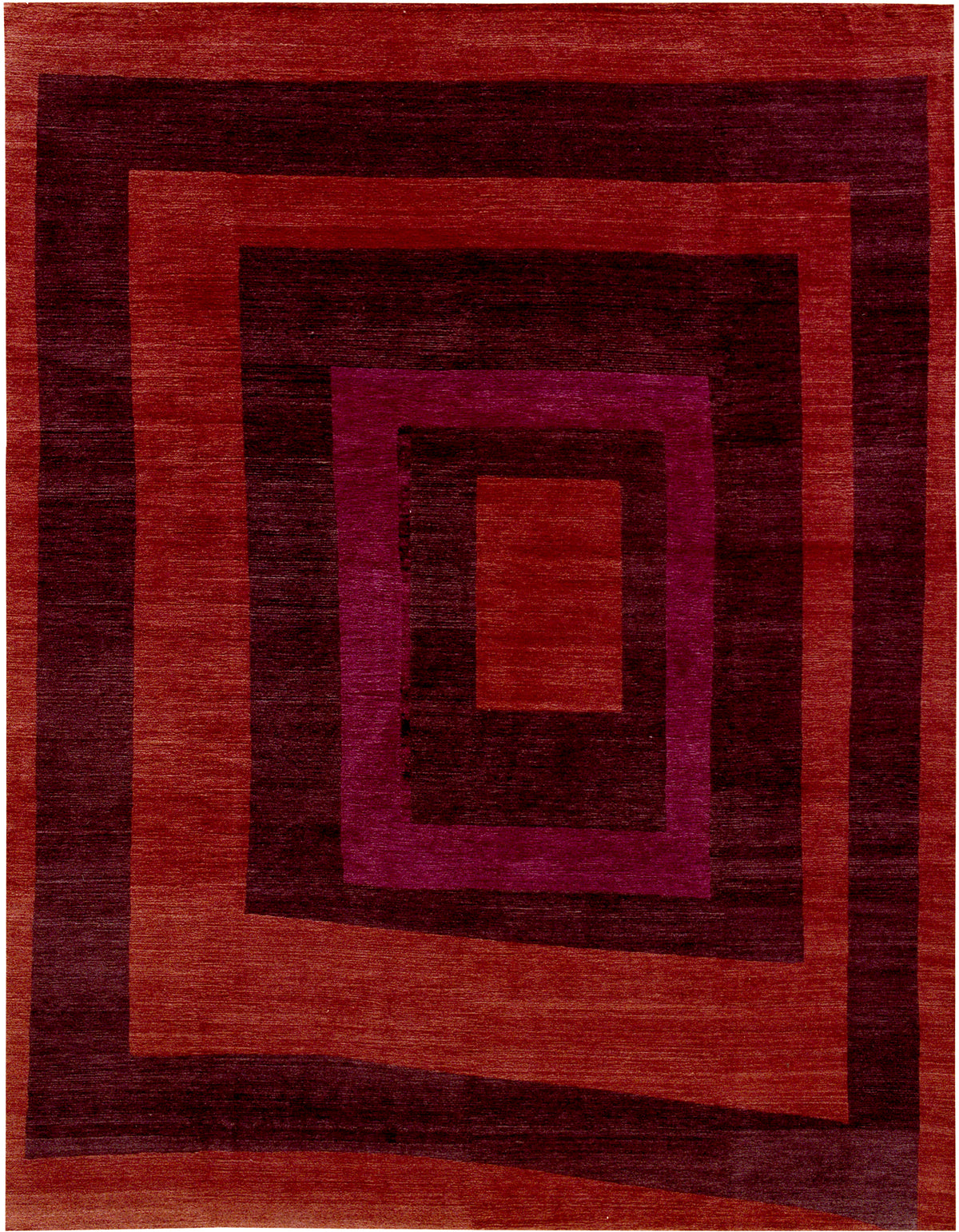 Squares Wool & Silk Hand-knotted in Nepal