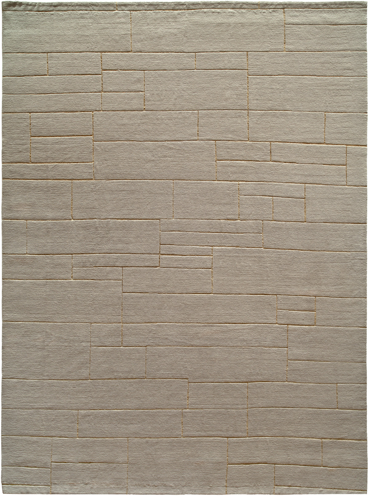 Stacked Wool and Hemp Rug Hand-knotted in Nepal