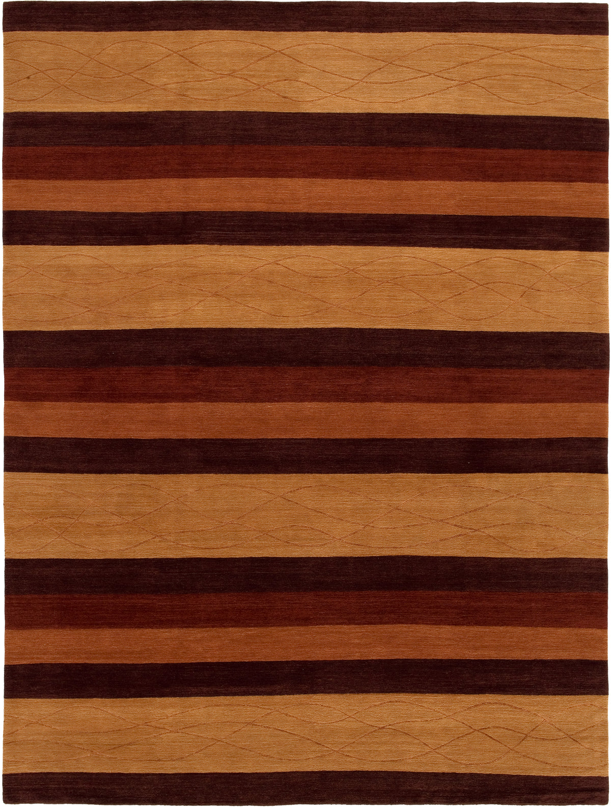 Stream Modern Wool & Silk Rug Hand-knotted in Nepal