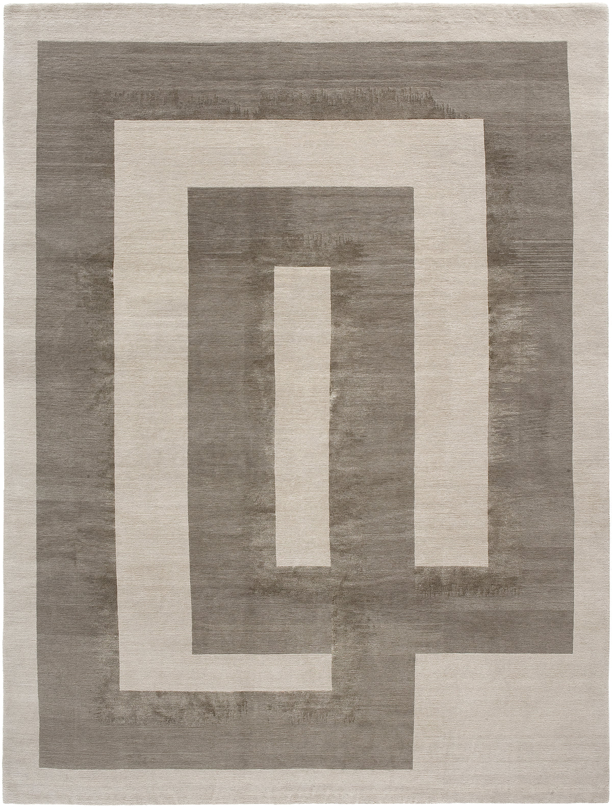 Structure II Modern Wool & Silk Rug Hand-knotted in Nepal