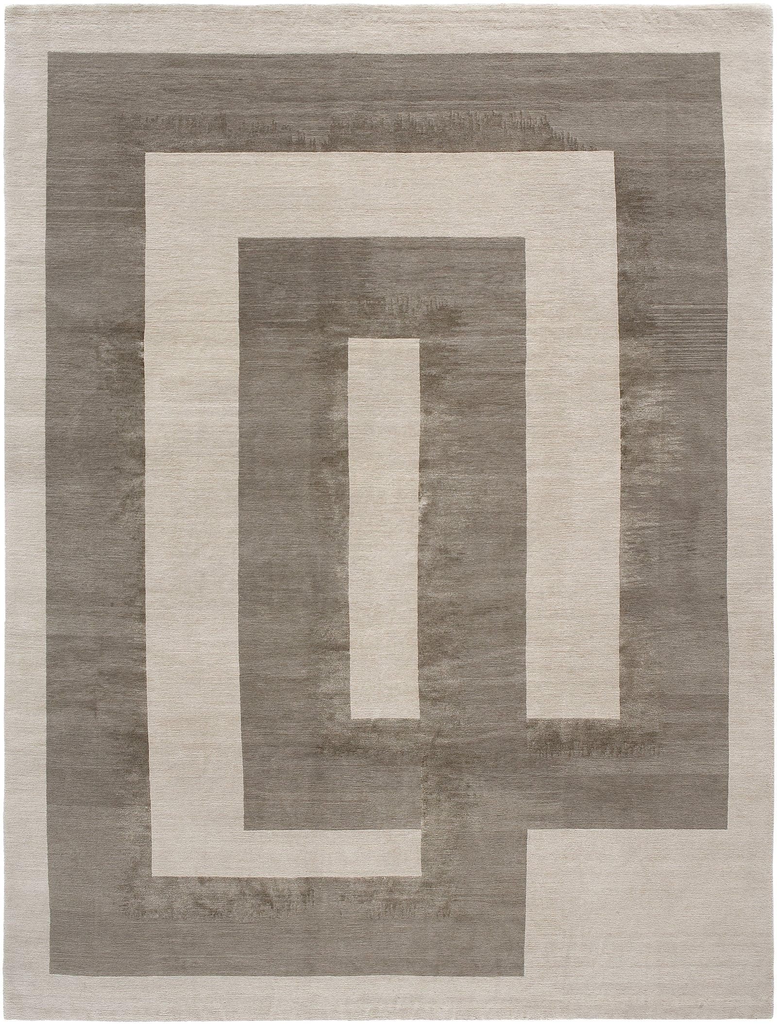 Structure II Modern Wool & Silk Rug Hand-knotted in Nepal