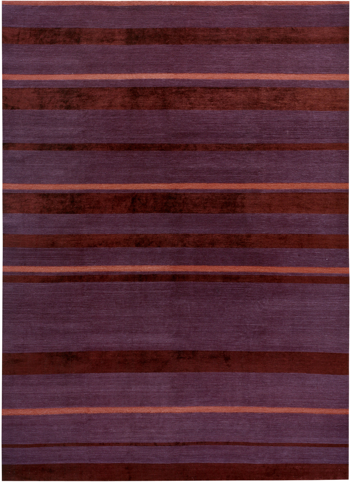 Tube Wool and Silk Rug Hand-knotted in Nepal